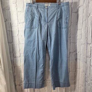 L.L. Bean Signature 16 M/T Light Wash Cotton Tencel Blend Wide Leg Casual Jeans